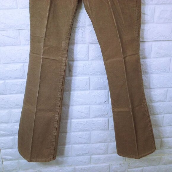Vintage 70s-80s Sears Trim Fit Corduroy Pants 34-Long Western Bootcut Flare Tan - Picture 4 of 10